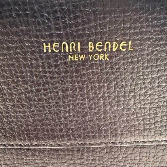 Henri Bendel Tilda Crossbody / Clutch Bag Black Pebble Leather Gold Chain Strap - Picture 2 of 15